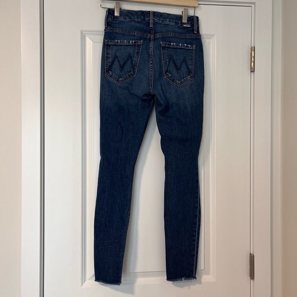 MOTHER High Waisted Looker Ankle Fray